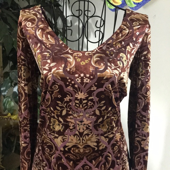 FREE PEOPLE PRINT DRESS W/ STRETCH - Picture 2 of 4